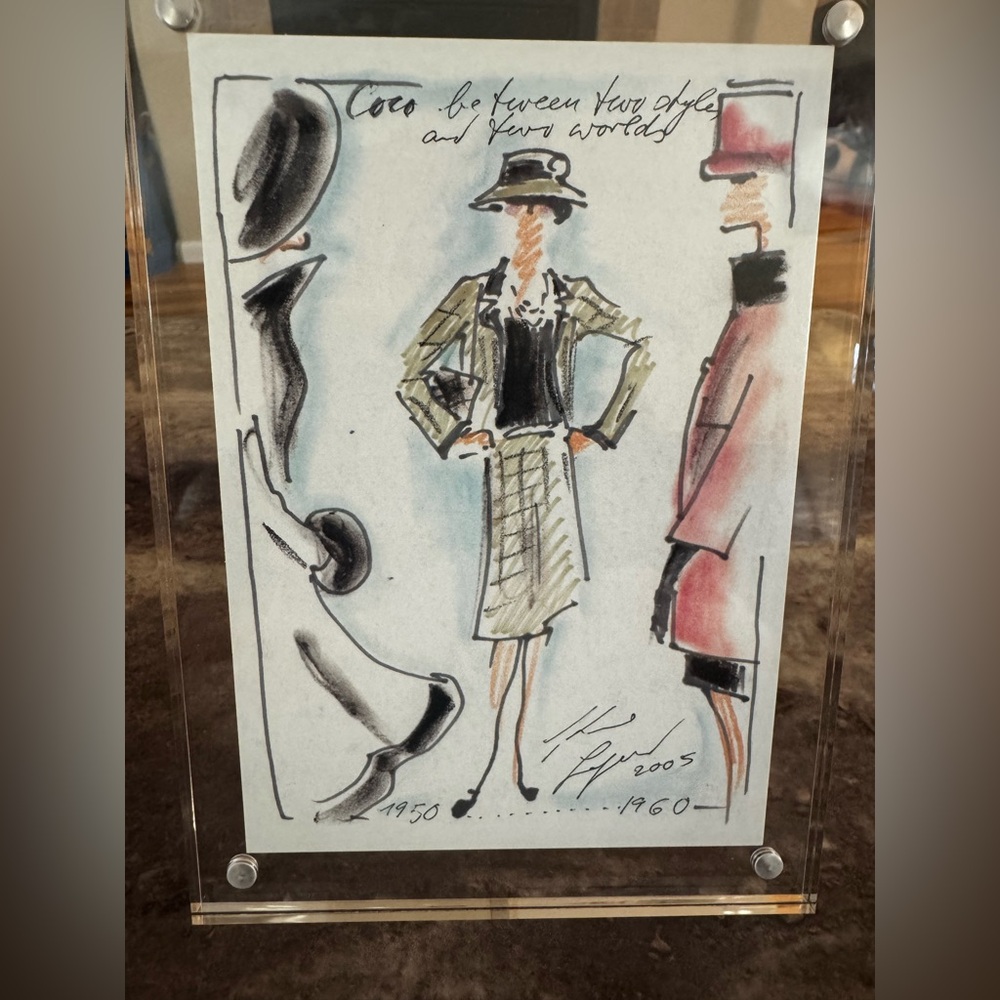 Chanel Framed Postcard Karl Lagerfeld Metropolitan Museum 2005 “1950-1960”